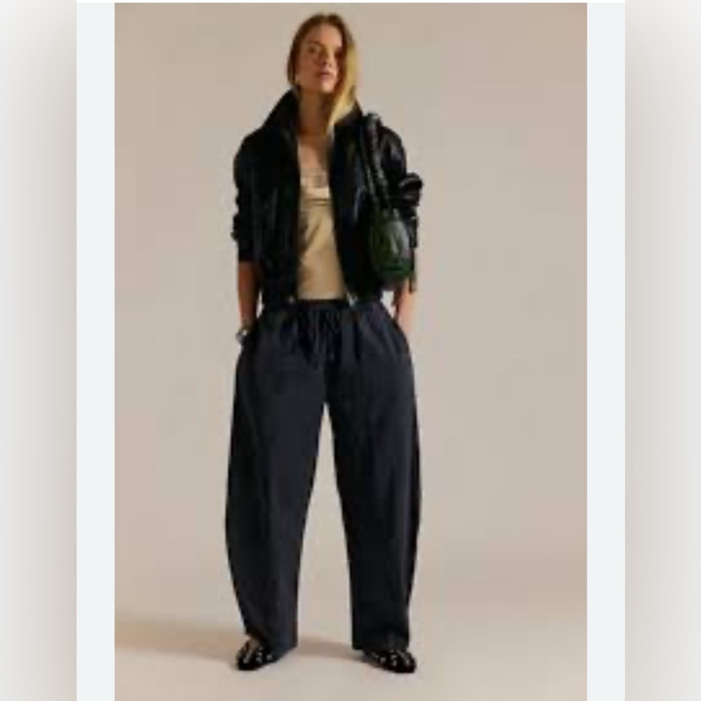 Free People Black Wide Leg Pants - Picture 2 of 5